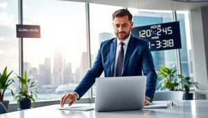 Engaging Business environment showcasing a professional in a modern office.