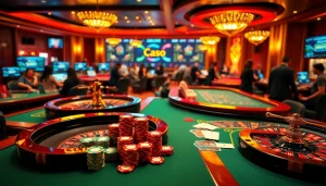 Experience the excitement of gambling with 7m cn at a vibrant poker table filled with colorful chips.