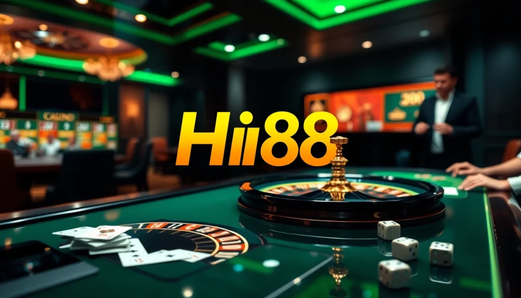 Experience the thrill of Hi88's online casino with vibrant gaming elements.