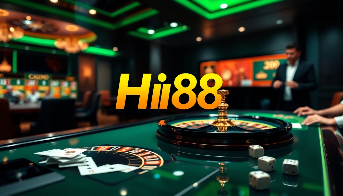 Experience the thrill of Hi88's online casino with vibrant gaming elements.