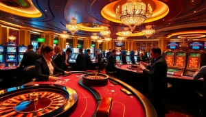 Engage with thrilling poker action at new66's upscale casino tables, highlighted by vibrant poker chips.