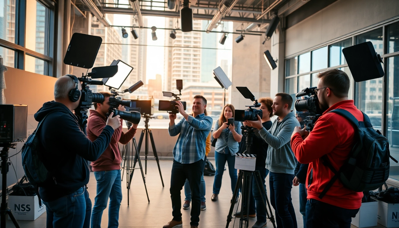 Video Production Company Calgary engages a professional team in active filming on set