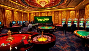 Gamblers engaging in exciting action at Vua99 online casino featuring vibrant games.
