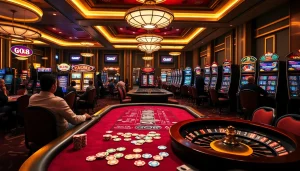 Experience the excitement of GO8 gambling with vibrant poker tables and thrilling slot machines.