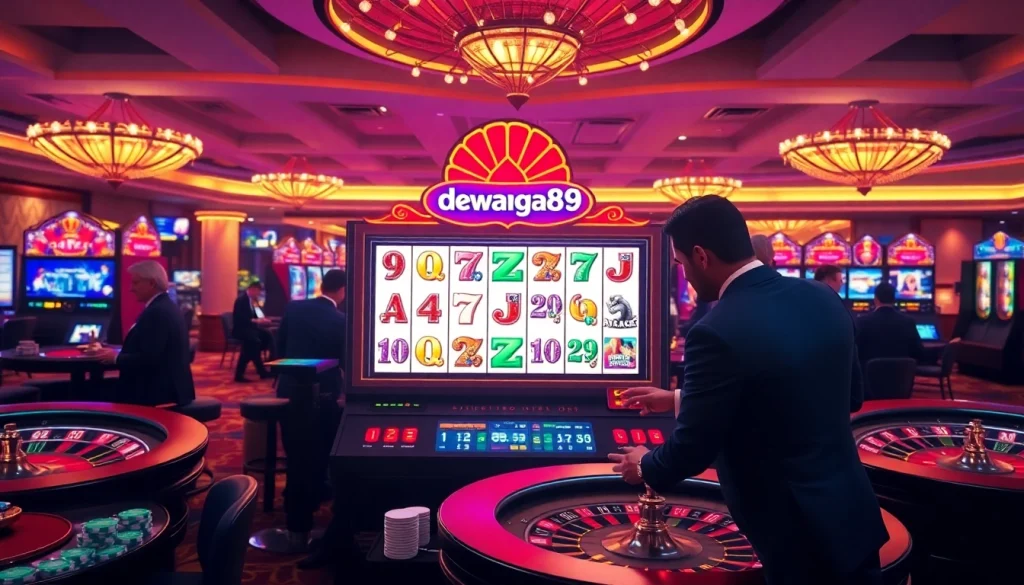 Dewanaga89 menampilkan permainan slot yang menarik dalam suasana kasino yang hidup dengan permainan yang seru.