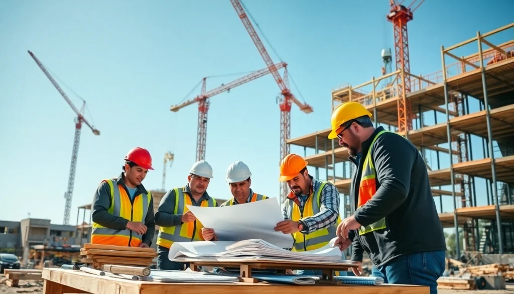 Collaboration at a construction site in North Carolina, emphasizing teamwork in a construction association north carolina.