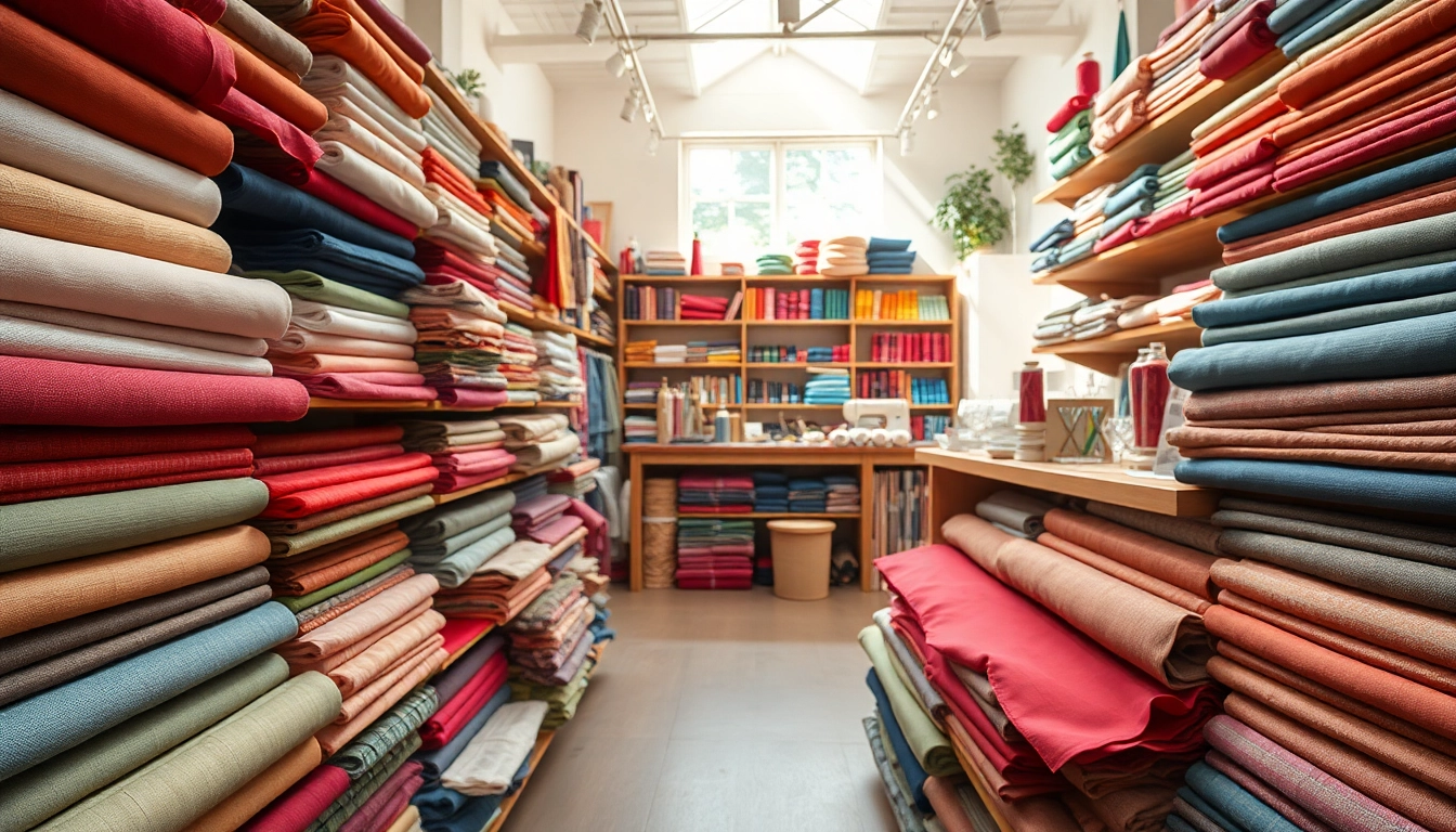 Bekijk de stoffenwinkel met kleurrijke stoffen en creatief assortiment.