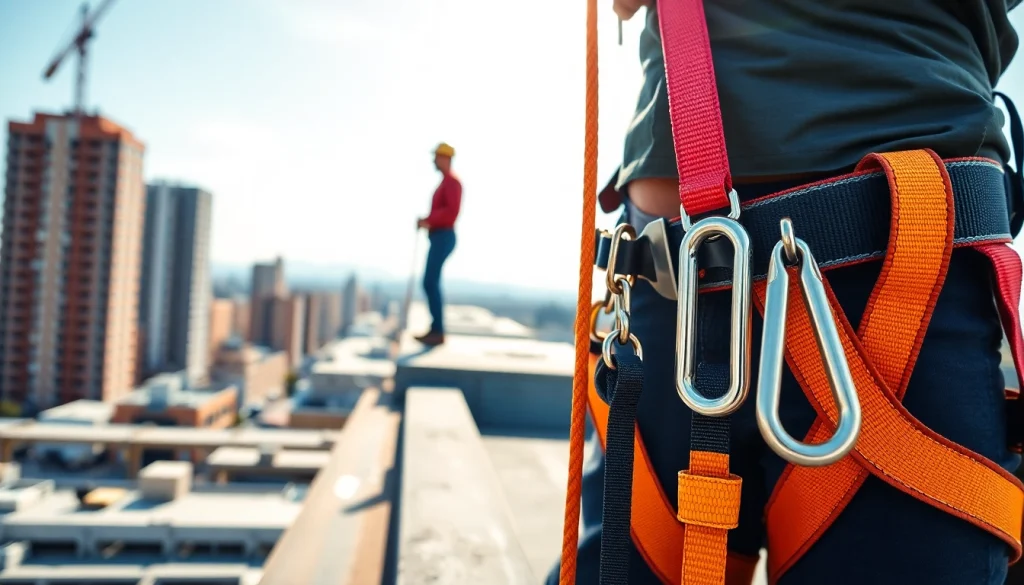 Använd fallskyddssele och säkerhetslina för säkerhet vid arbete på höga höjder.
