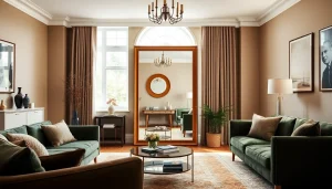 Showcasing bespoke mirrors from https://merithome.co.uk in a beautifully designed living room.
