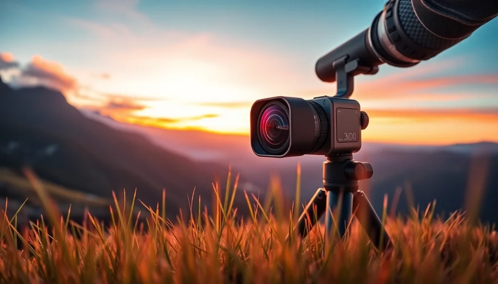 Capture breathtaking views with a 360 action camera in a scenic mountain landscape.