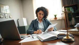 Traducteur anglais assermenté en action, illustrant les services de traducteur assermenté anglais dans un cadre professionnel.