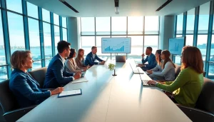 Engaged professionals discuss at a conference room; learn more at https://oresundbusinessmeeting.se.