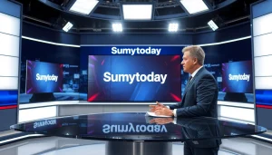 Оновлення новин Сум на https://sumytoday.in.ua з ведучим у сучасній студії новин.