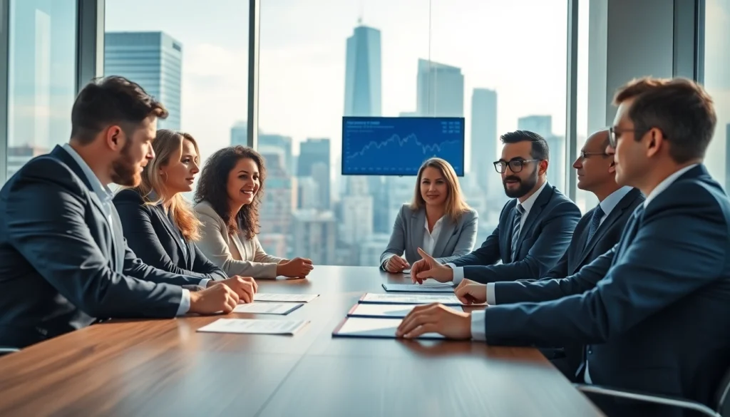 Showcasing real estate agents collaborating effectively in a modern office setting