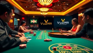 Experience thrilling games at Vua99's luxurious casino table with vibrant betting action.