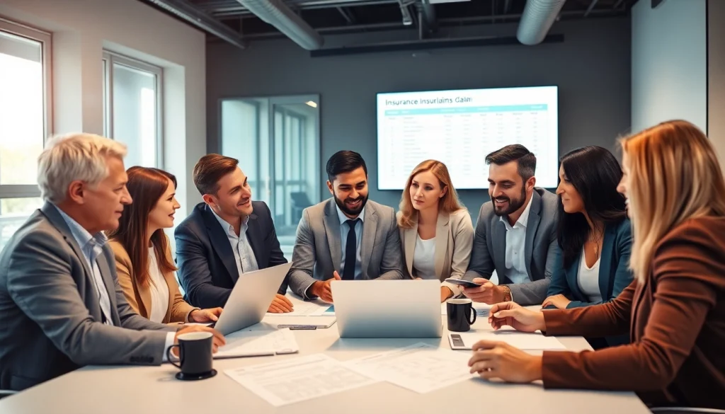 Collaborating team exemplifying Insurance Claims Help in a professional office environment.