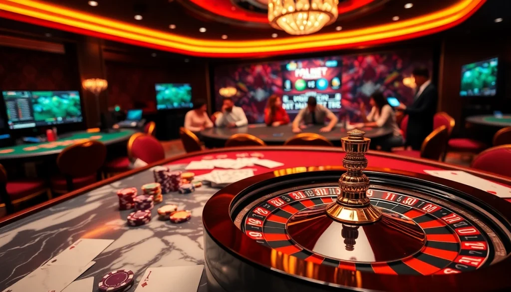 Thrilling gameplay at Thể Thao KG88 with roulette wheel and poker chips.