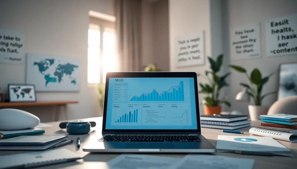 Engaging SEO strategies depicted in a professional workspace environment.