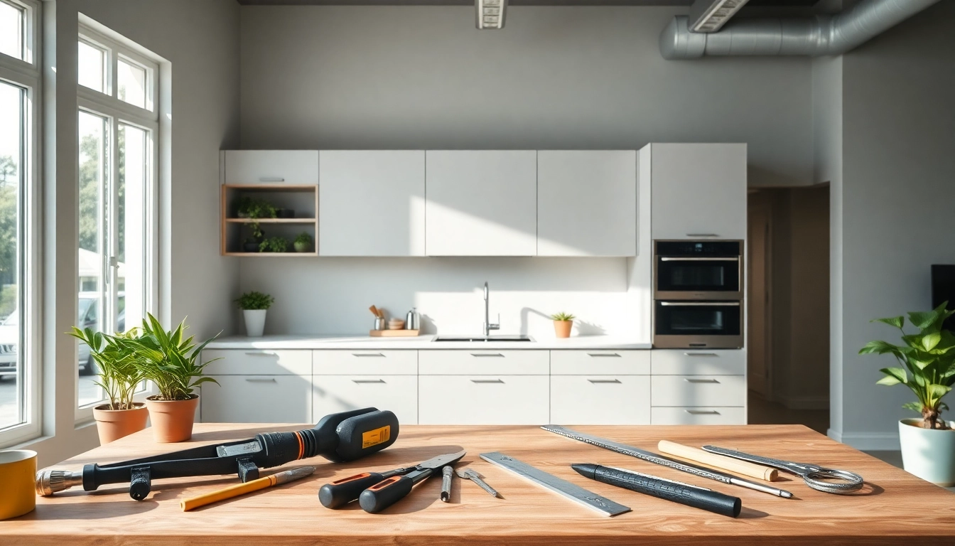 Showcasing a modern home renovation, this kitchen highlights elegant cabinetry and natural light.
