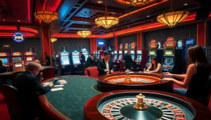 Experience thrilling gameplay at W88 with vibrant casino tables and slot machines.