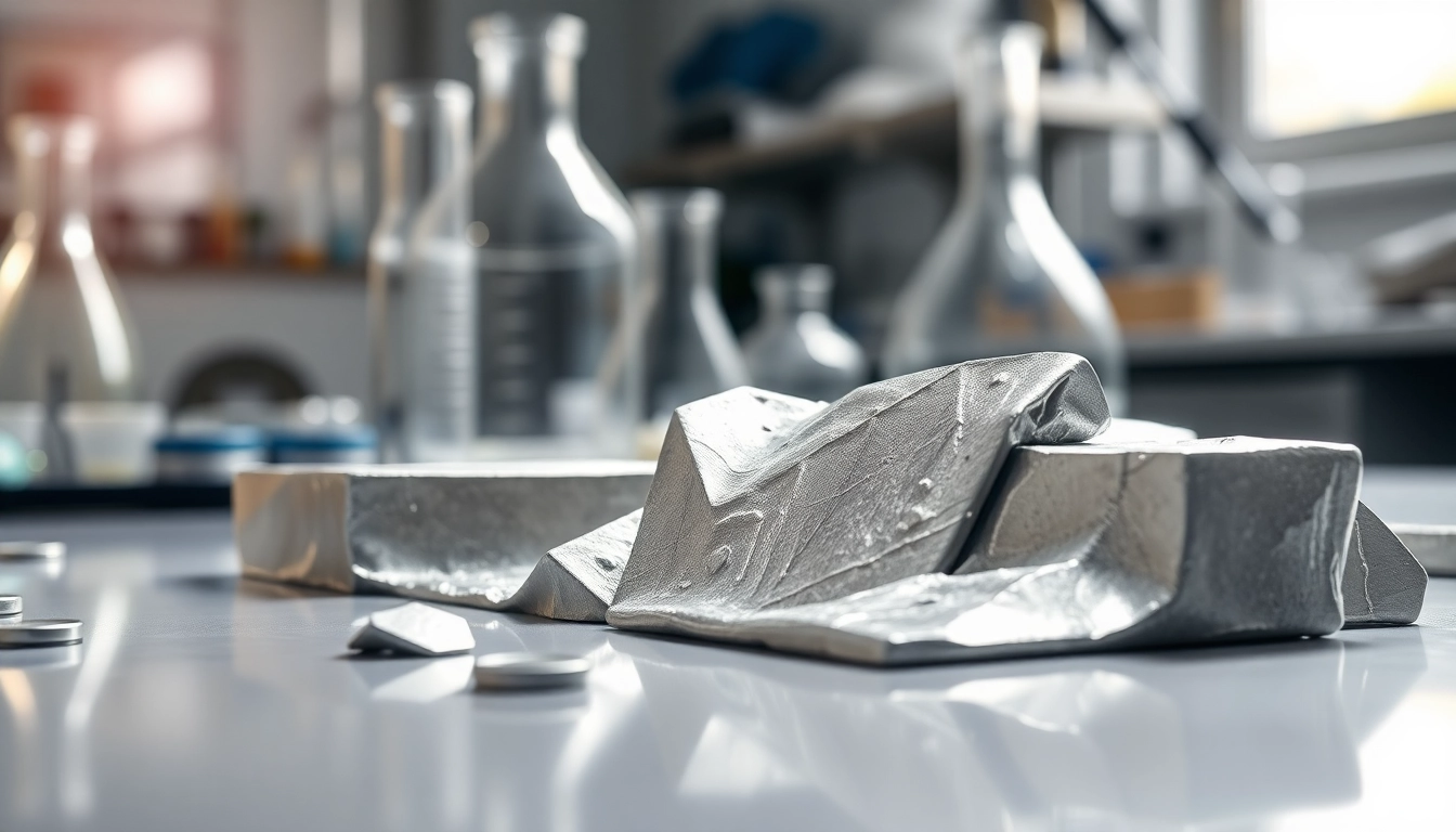 Explore beryllium metal reflecting light in a professional laboratory setting.