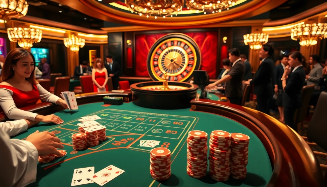 Experience the excitement of baccarat at Jun88 as players engage in high-stakes betting.