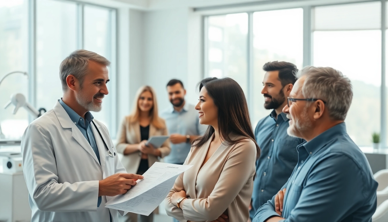 Patients engaging in consultation about hair transplant turkey options with a medical professional.