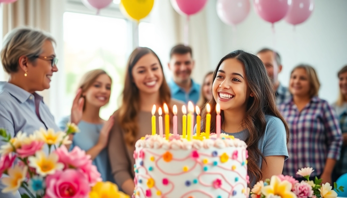 Celebrate birthday wishes for sister with a heartwarming party scene featuring joyful moments and decorations.