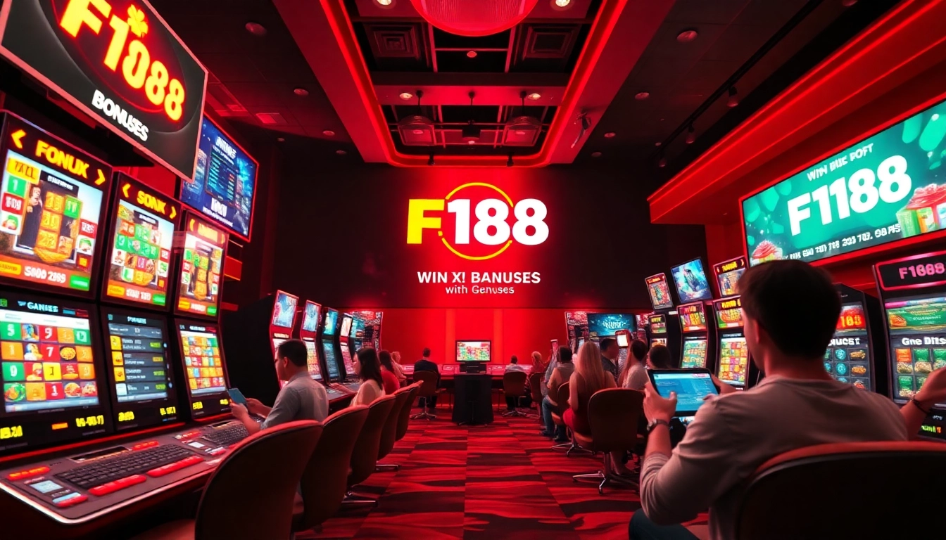 F168 online gambling experience showcasing vibrant casino environment with digital games and enthusiastic players.