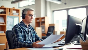 Truck Dispatch Services enhancing logistics efficiency in a modern office environment.
