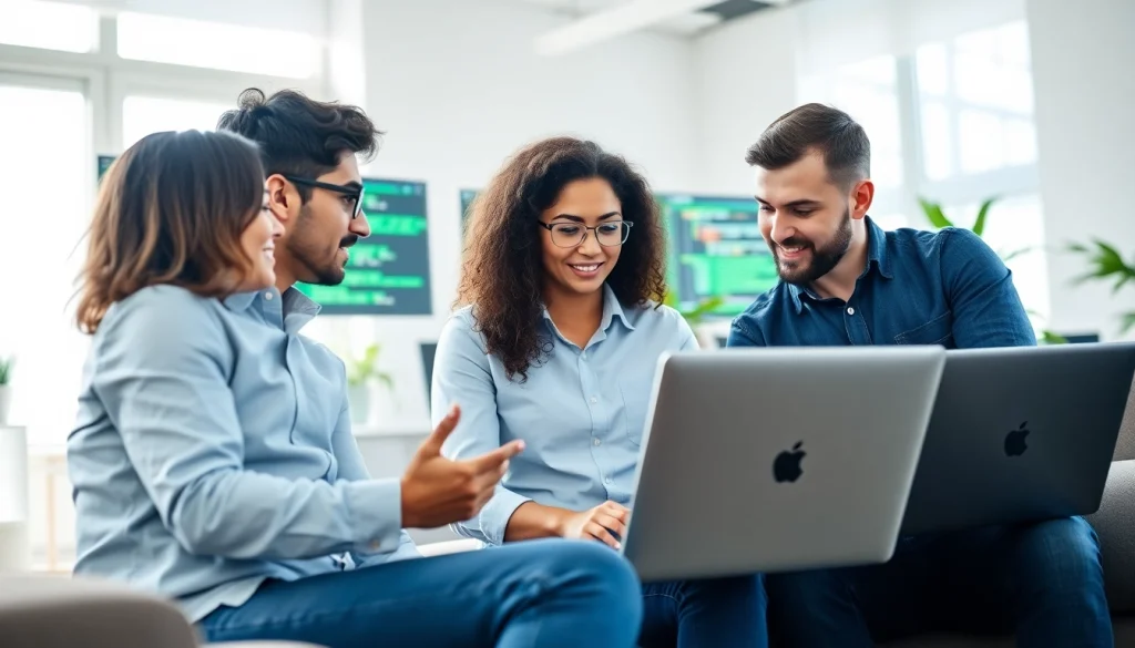 Hire Asp.net developers collaborating in a modern tech environment, showcasing professionalism and teamwork.