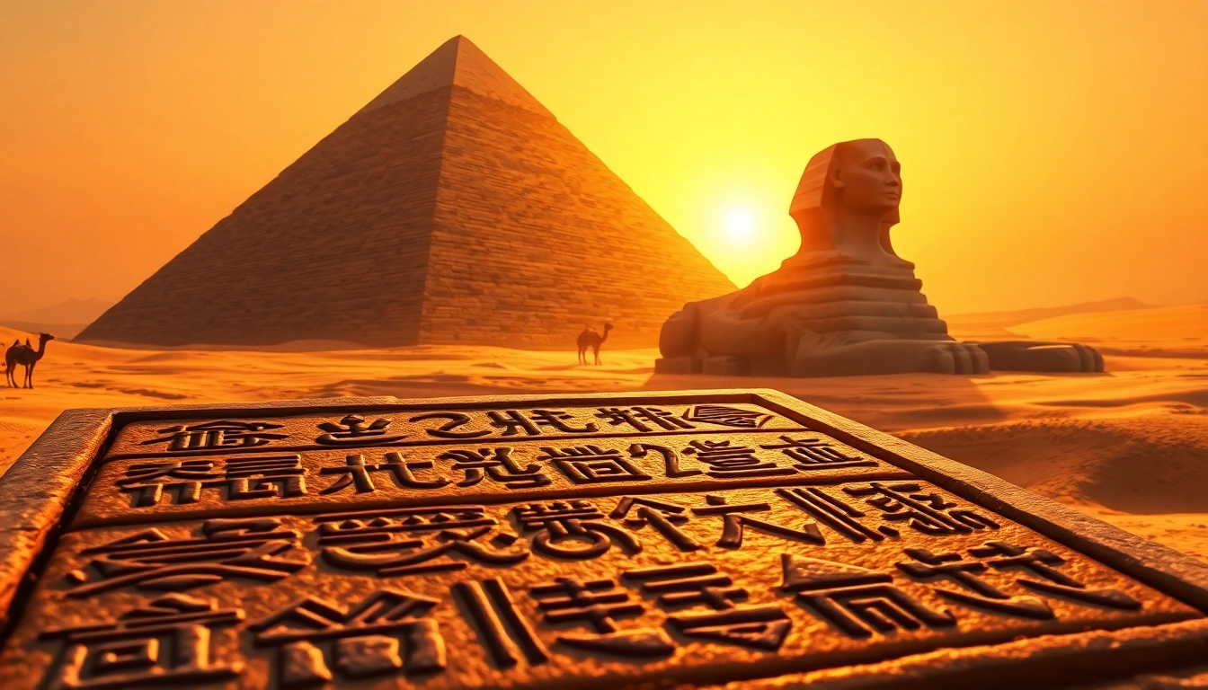 Explore https://piraminds.com/ with an illustration of the iconic Egyptian pyramid and Sphinx at sunset.