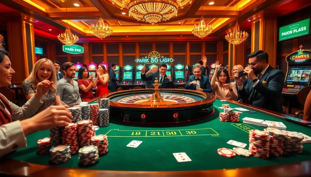Experience the excitement at RR88 casino with players enjoying roulette and poker.