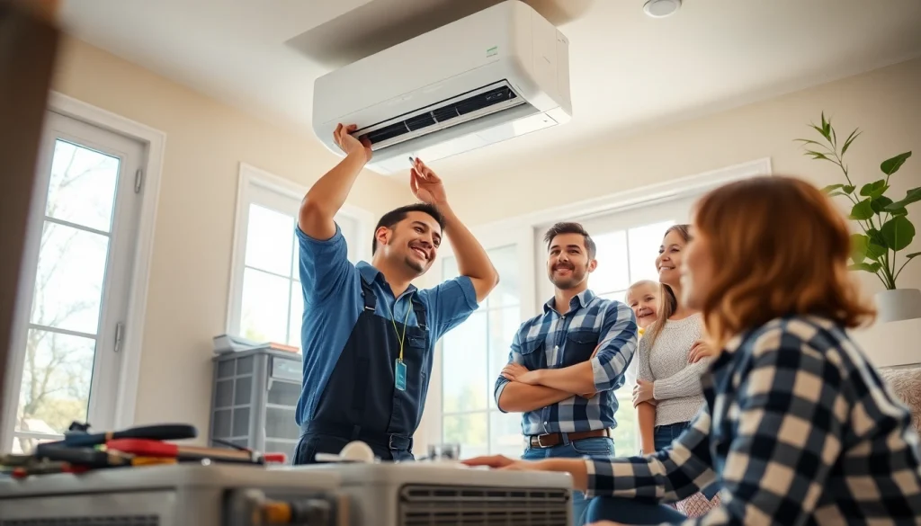 Technicians performing HVAC installation in Patterson NY, showcasing expertise and care for homeowners.