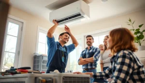 Technicians performing HVAC installation in Patterson NY, showcasing expertise and care for homeowners.