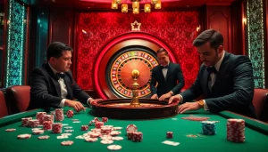 Exciting gambling scene featuring the keyword 88t on a luxurious casino table with poker chips and cards.