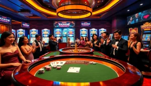 Experience the thrill of KKWIN.COM with vibrant casino games, roulette, and joyful players.