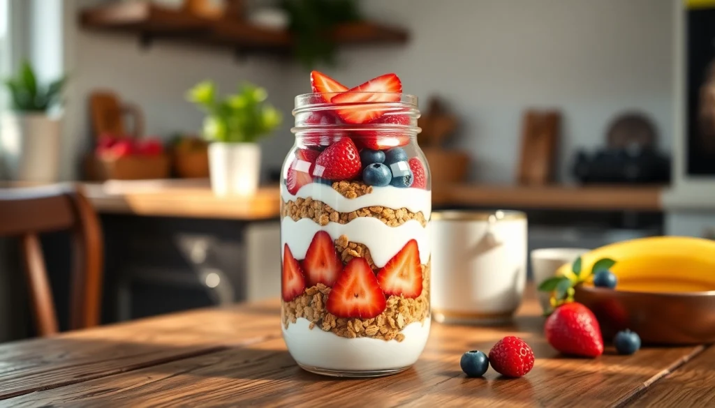 Enjoy a vibrant breakfast with a mason jar filled with healthy ingredients from https://masonjarbreakfast.com.