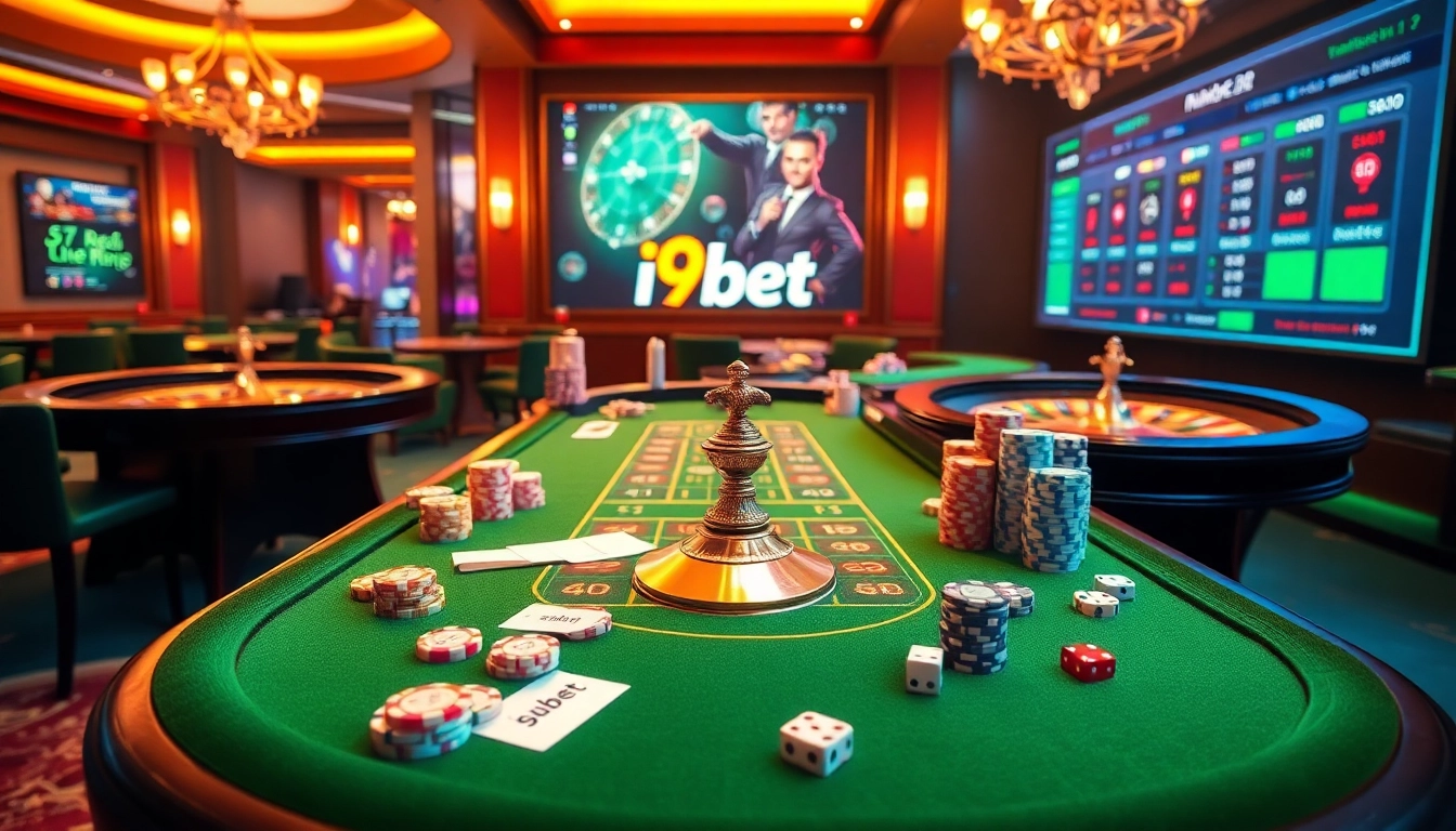 Experience the thrilling action of i9bet with vibrant casino tables and professional players.