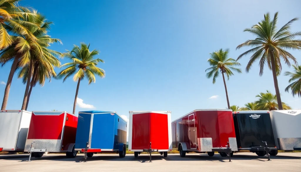 Find quality Trailer rentals in Hudson FL with a variety of rental options displayed in a sunny setting.