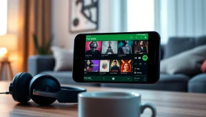 Experience Spotify Mod APK features on a smartphone with vibrant visuals and a cozy ambiance.