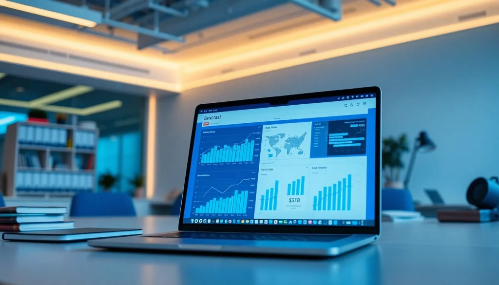 Innovative web scrapping application displayed on a laptop screen with data visualizations.