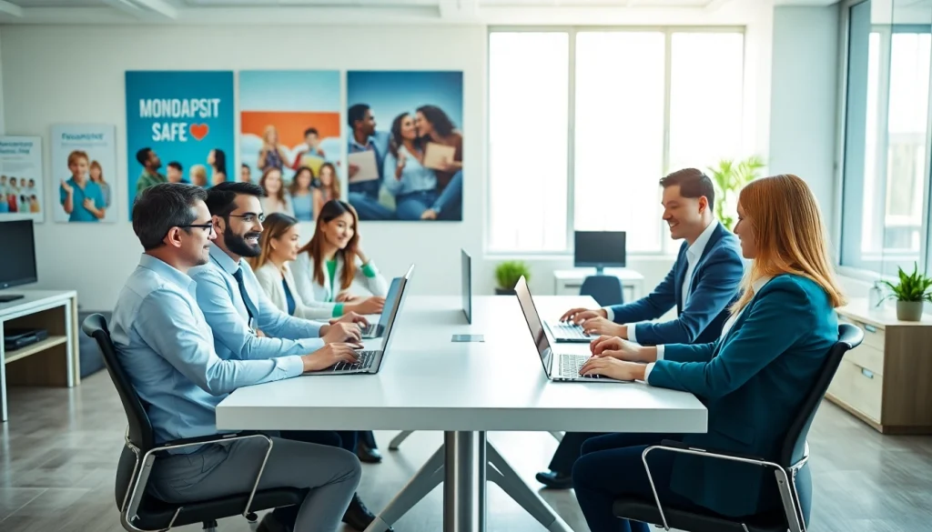 Showcase of managed IT services for nonprofits by a collaborative team in a modern workspace.