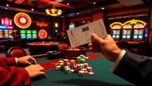 Players celebrating a win at J88 casino with vibrant poker table and roulette wheel.