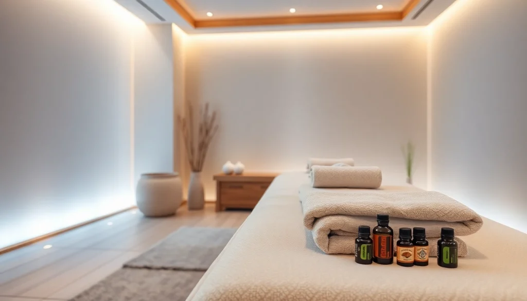 출장안마 therapy room with calming decor and soothing ambiance for relaxation.