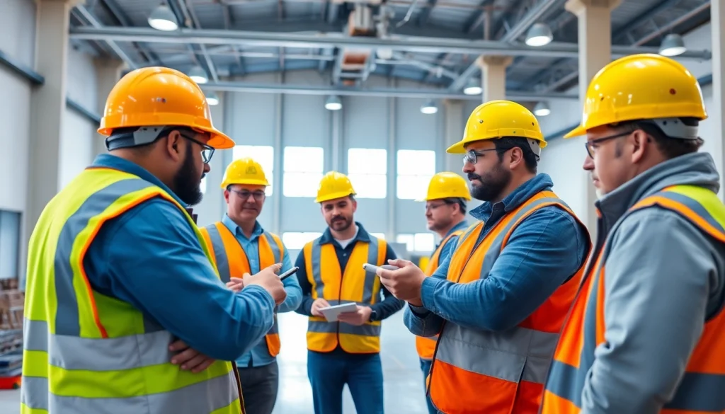 Construction safety training session showcasing workers actively learning safety protocols.