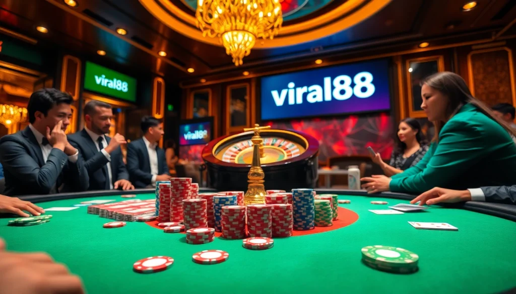 Experience the thrill of online gambling with viral88 as players enjoy a vibrant casino environment.