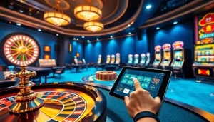Experience thrilling online gambling with Onicplay's lively casino scene featuring roulette, slots, and poker excitement.