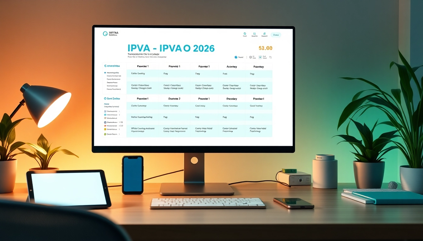 View of the Detran GO 2026 IPVA calendar display on a modern desktop interface for easy navigation.