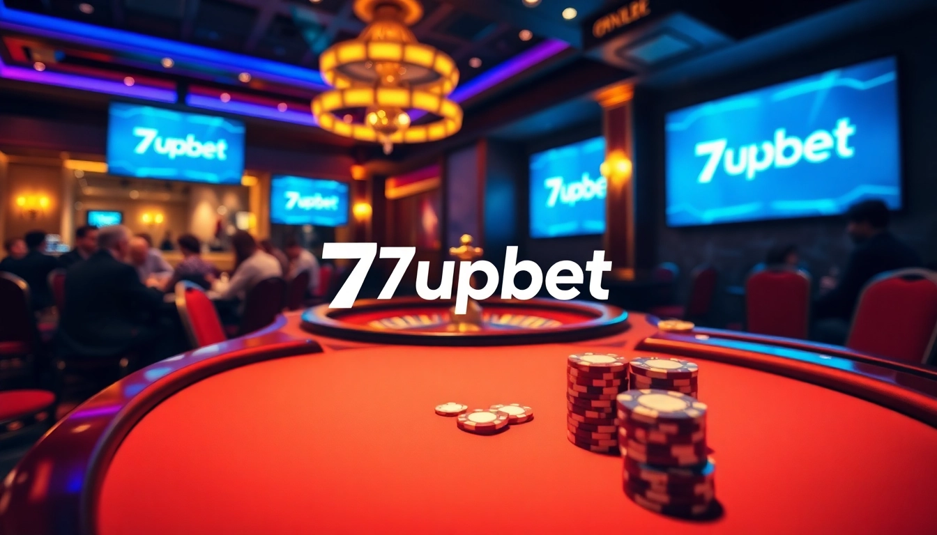 Experience the excitement of online gambling with 7upbet at a luxurious casino table.